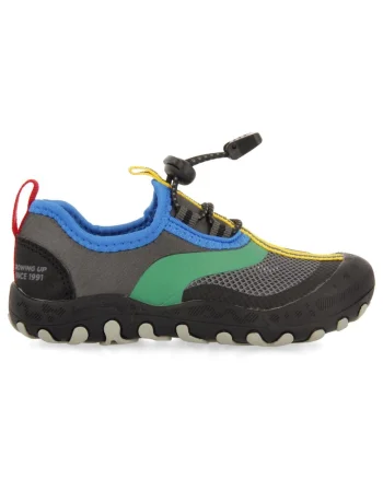 Pantofi sport slip-on cu garnituri sintetice Sapezel 27575, Verde/Albastru/Gri inchis
