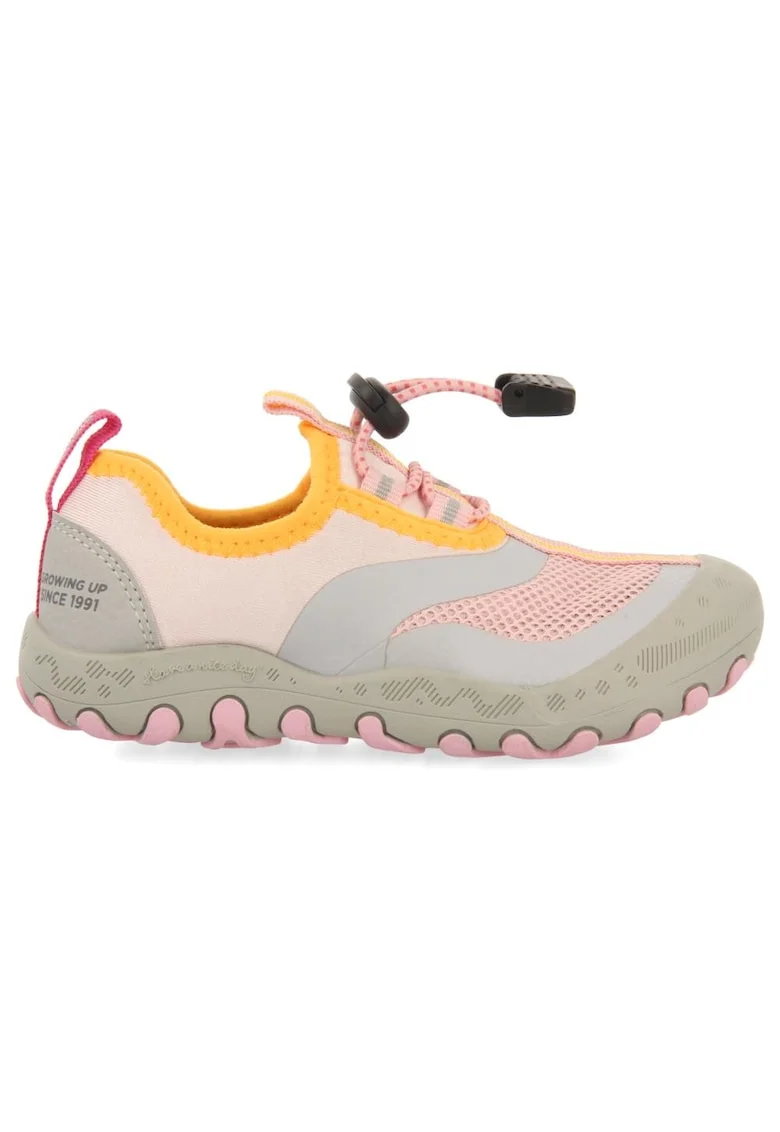 Pantofi sport slip-on cu insertii de plasa, Roz somon