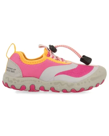 Pantofi sport slip-on cu insertii de plasa, Fucsia/Bej