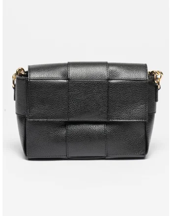 Geanta crossbody din piele cu aspect impletit