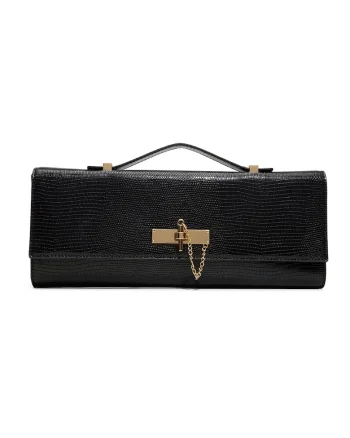 Geanta crossbody din piele ecologica Rouc, Negru
