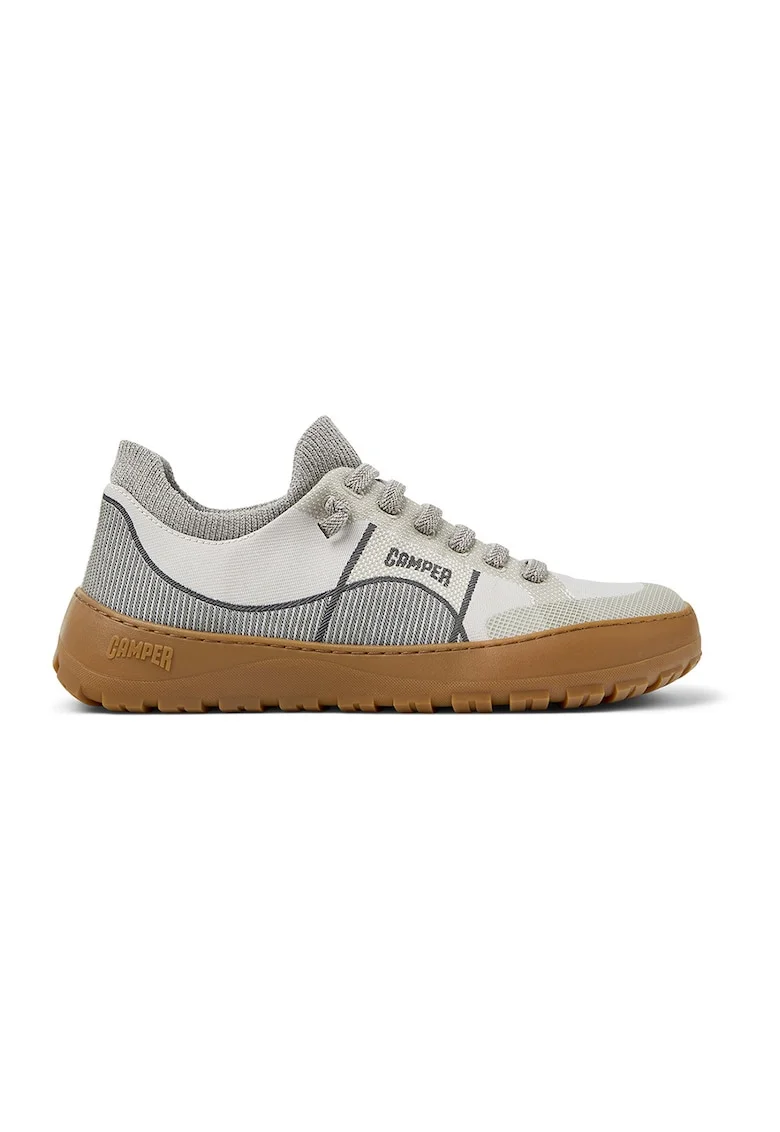 Pantofi sport slip-on din material textil, Gri deschis/Bej deschis