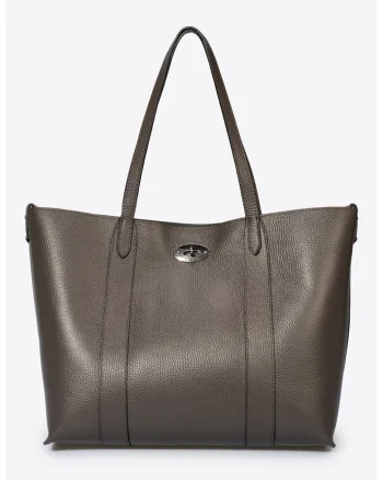 Geanta shopper din piele, Maro inchis
