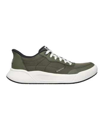 Pantofi sport din piele ecologica Slip-Ins, Verde masliniu