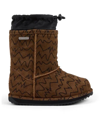 Ghete slip-on impermeabile cu model, Maro inchis