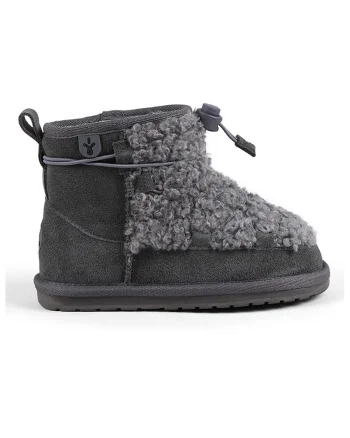 Ghete slip-on de piele intoarsa cu garnituri de lana Mauboy, Gri antracit