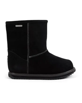 Ghete slip-on impermeabile de piele intoarsa, Negru