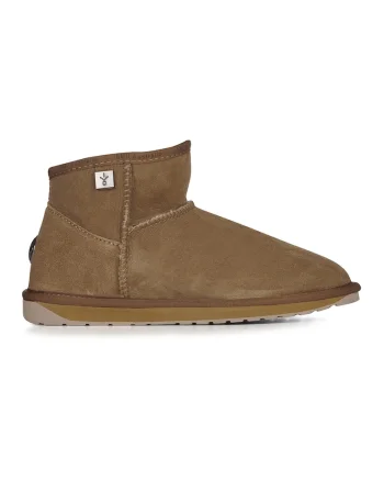 Ghete slip-on de piele intoarsa cu logo, Caramel