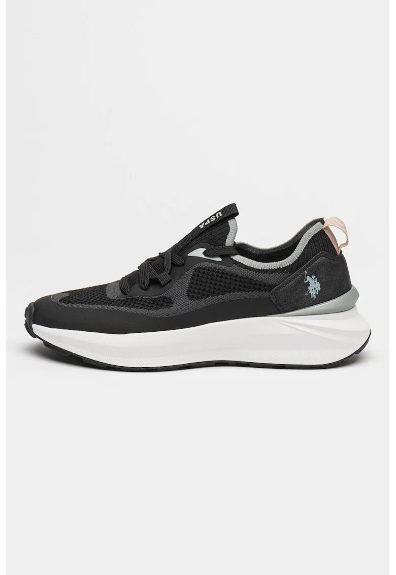 Pantofi sport slip-on cu aspect tricotat Ginny, Negru stins/Gri cenusiu