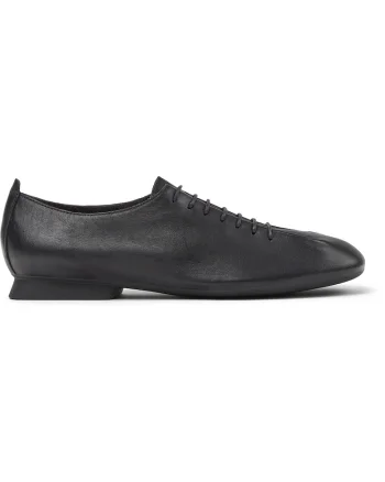 Pantofi slip-on cu varf patrat si talpa plata Casi Myra, Negru