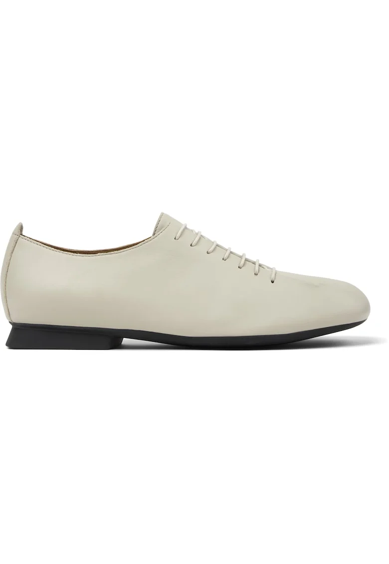 Pantofi slip-on cu varf patrat si talpa plata Casi Myra, Bej