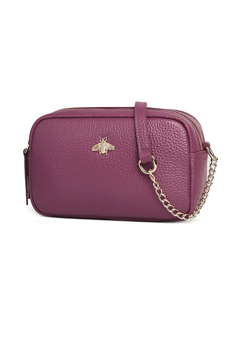 Geanta crossbody din piele Elsa, Violet tyrian