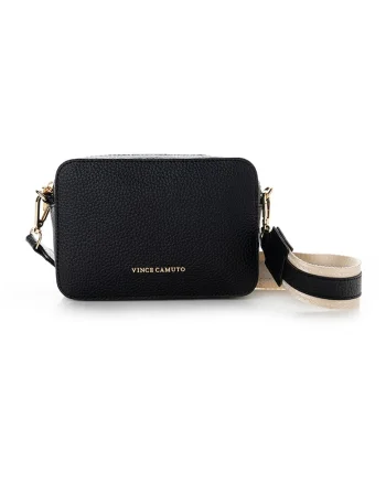 Geanta crossbody  din piele ecologica, Alb fildes/Negru, 13 x 19 x 6 CM