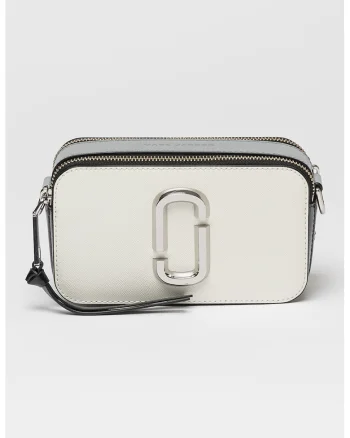 Geanta crossbody din piele The Snapshot, Negru/Alb murdar