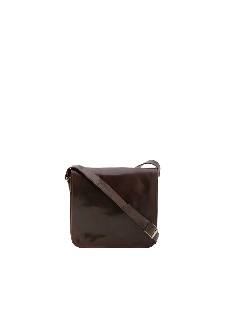 Geanta crossbody de piele cu clapa 210289