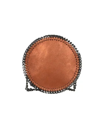 Geanta crossbody cu insertii lant, Caramel