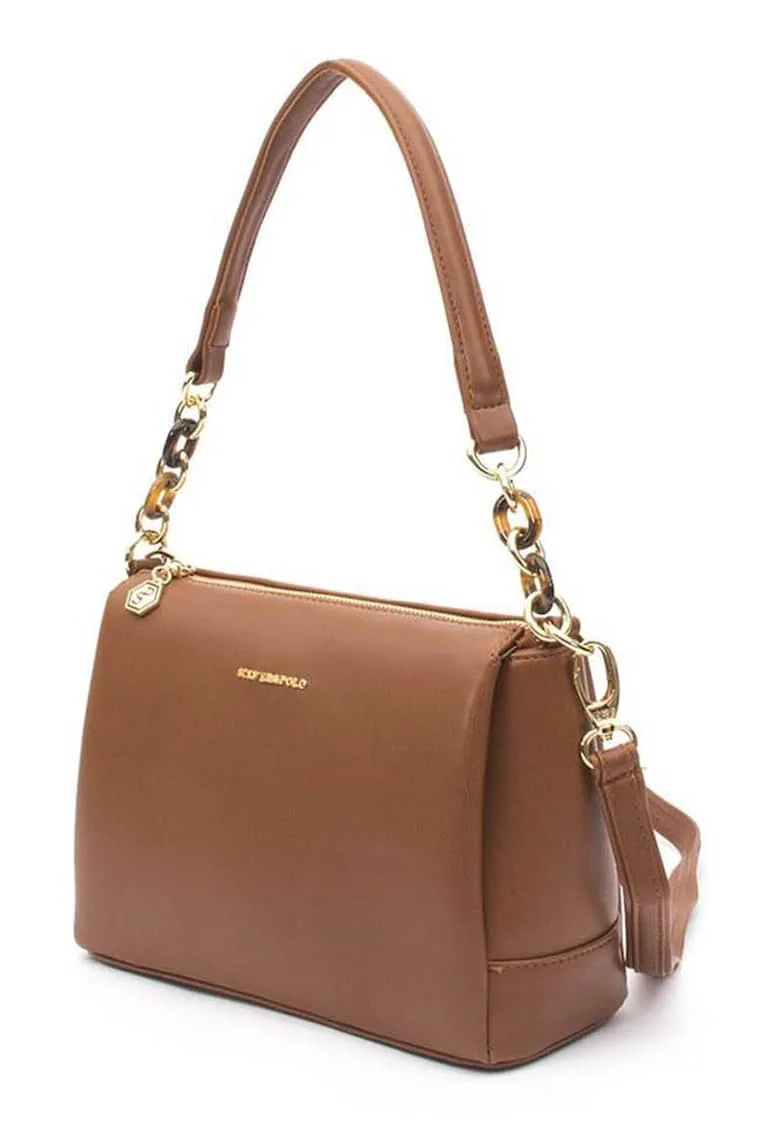 Geanta crossbody de piele ecologica, Maro scortisoara
