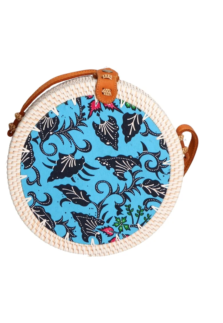 Geanta crossbody din paie, Lila