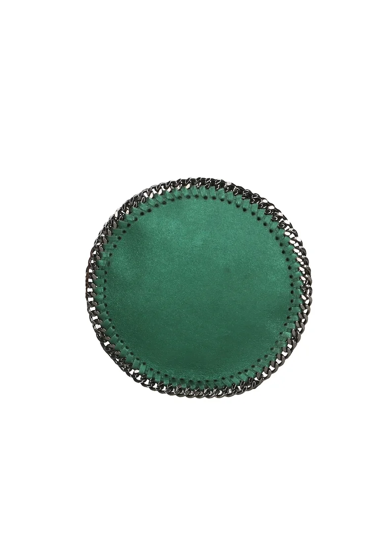Geanta crossbody cu insertii lant, Verde inchis