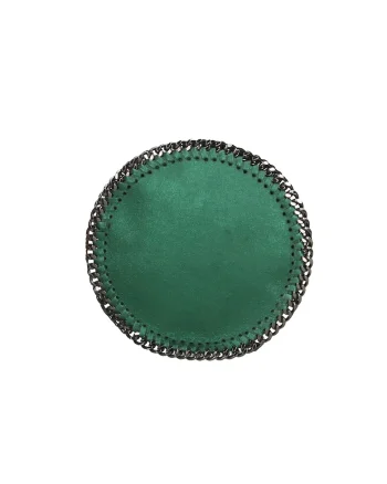 Geanta crossbody cu insertii lant, Verde inchis