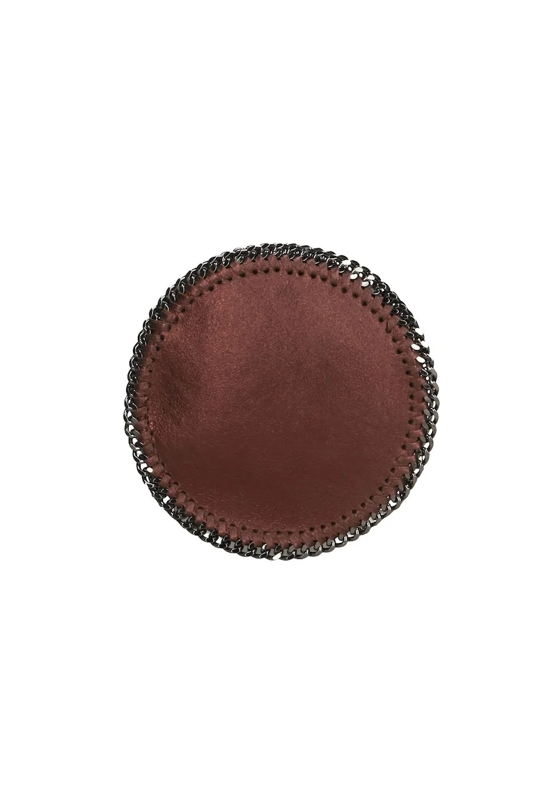Geanta crossbody cu insertii lant, Maro inchis
