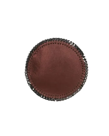 Geanta crossbody cu insertii lant, Maro inchis
