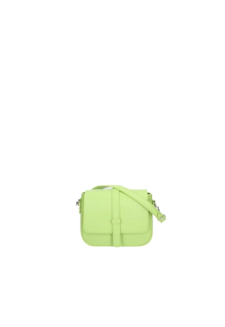 Geanta crossbody din piele cu clapa, Verde