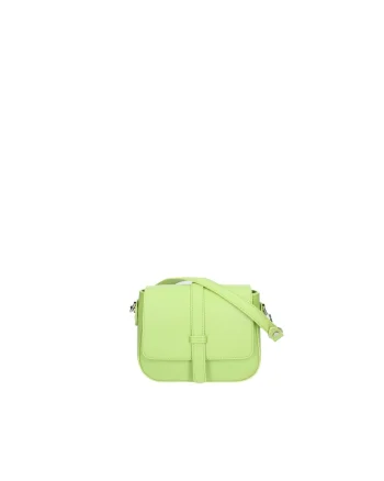 Geanta crossbody din piele cu clapa, Verde