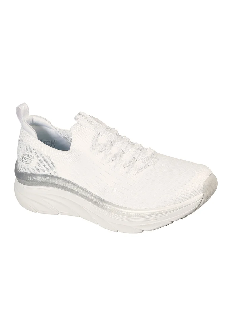 Pantofi sport slip-on relaxed fit din de plasa D'Lux Walker- Let it Flow, Alb/Argintiu