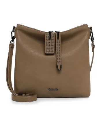 Geanta crossbody de piele ecologica, Caramel