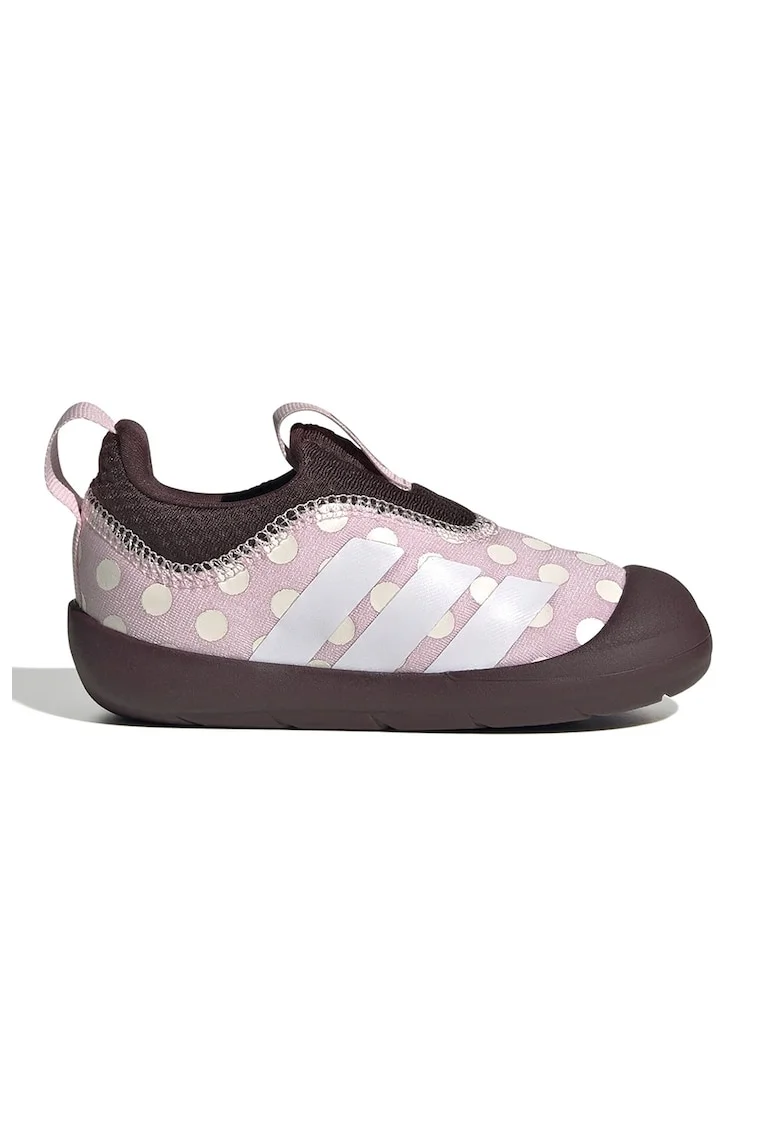 Pantofi sport slip-on cu buline, Maro cognac/Roz pastel