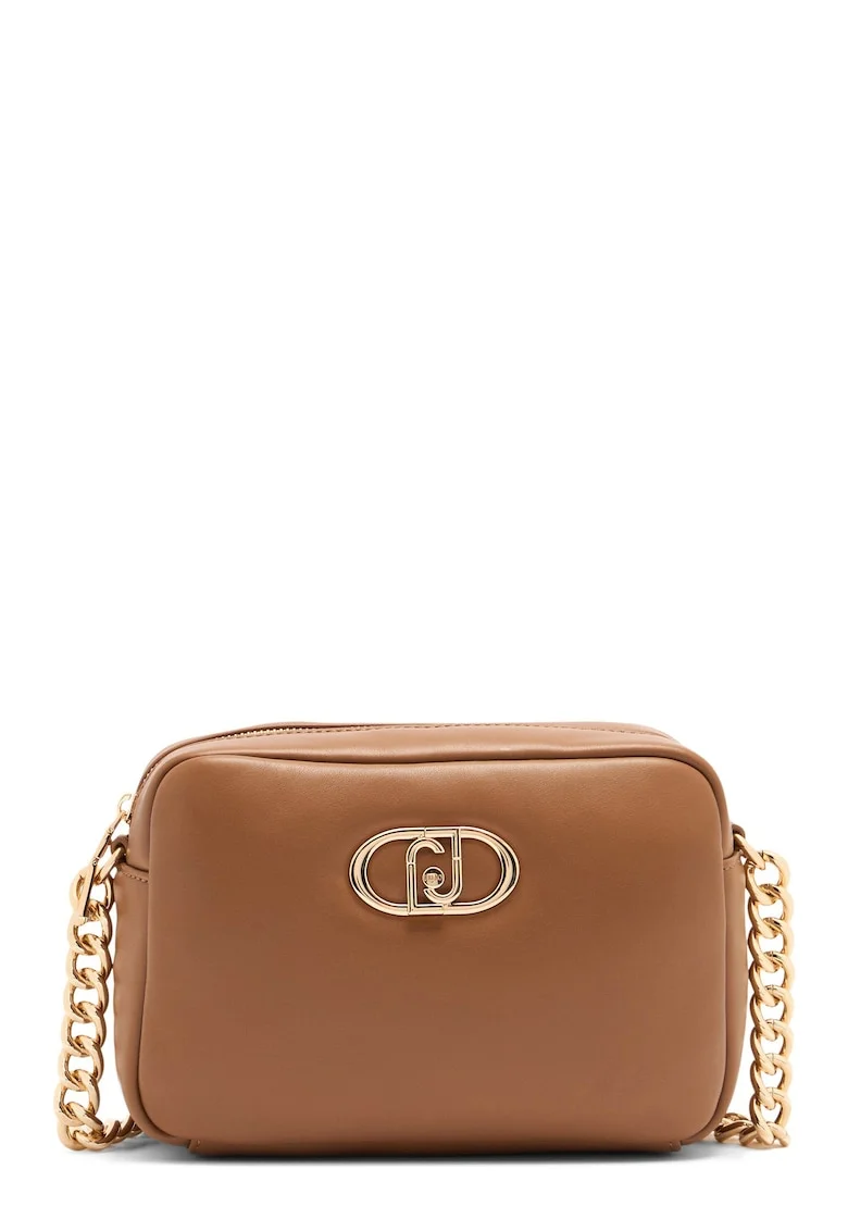 Geanta crossbody cu fermoar Lapuffy, Maro deschis