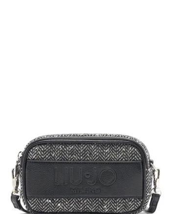 Geanta crossbody cu detaliu logo, Negru