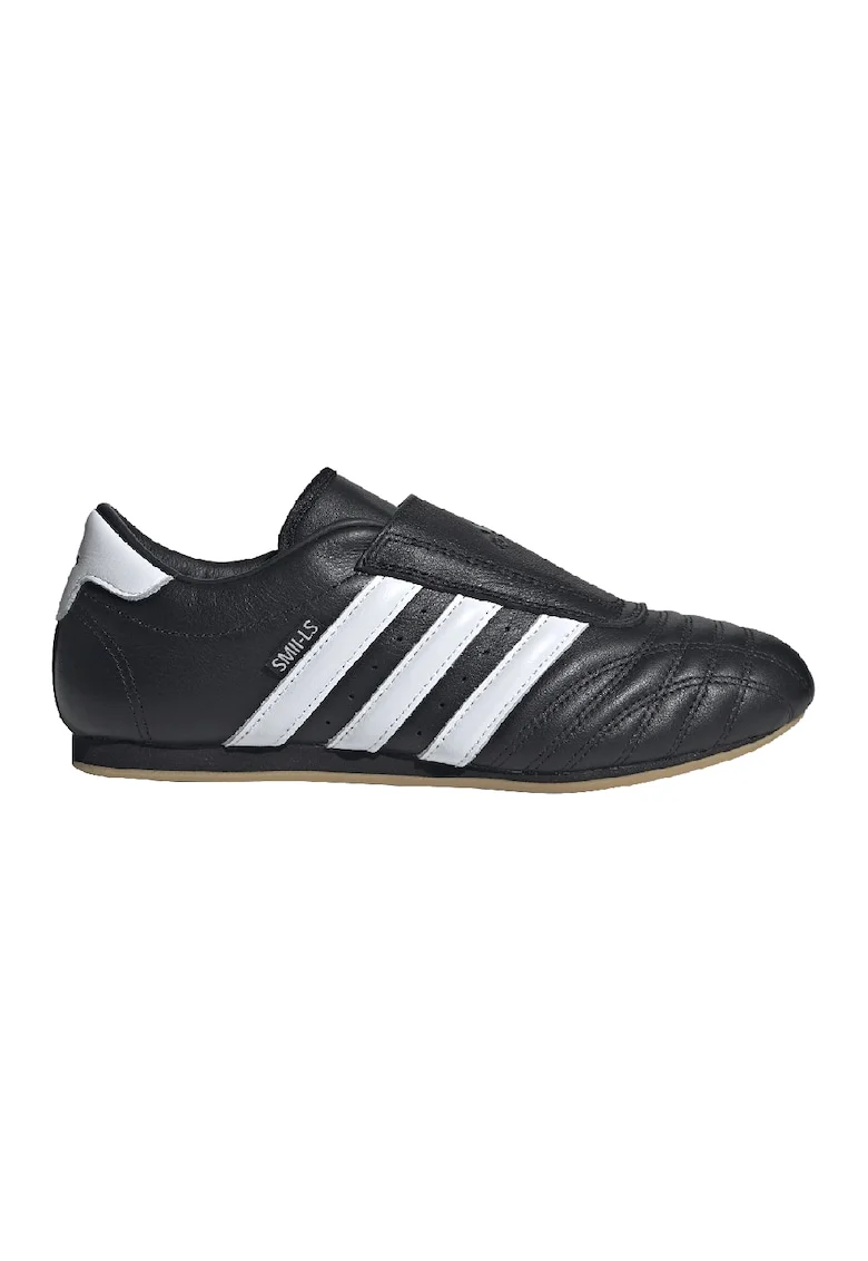 Pantofi sport slip-on din piele Taekwondo, Negru/Alb optic