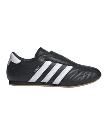 Pantofi sport slip-on din piele Taekwondo, Negru/Alb optic