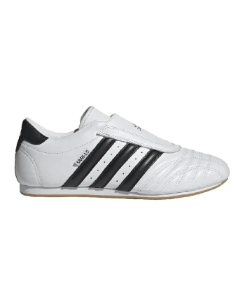 Pantofi sport slip-on din piele Taekwondo, Alb/Negru