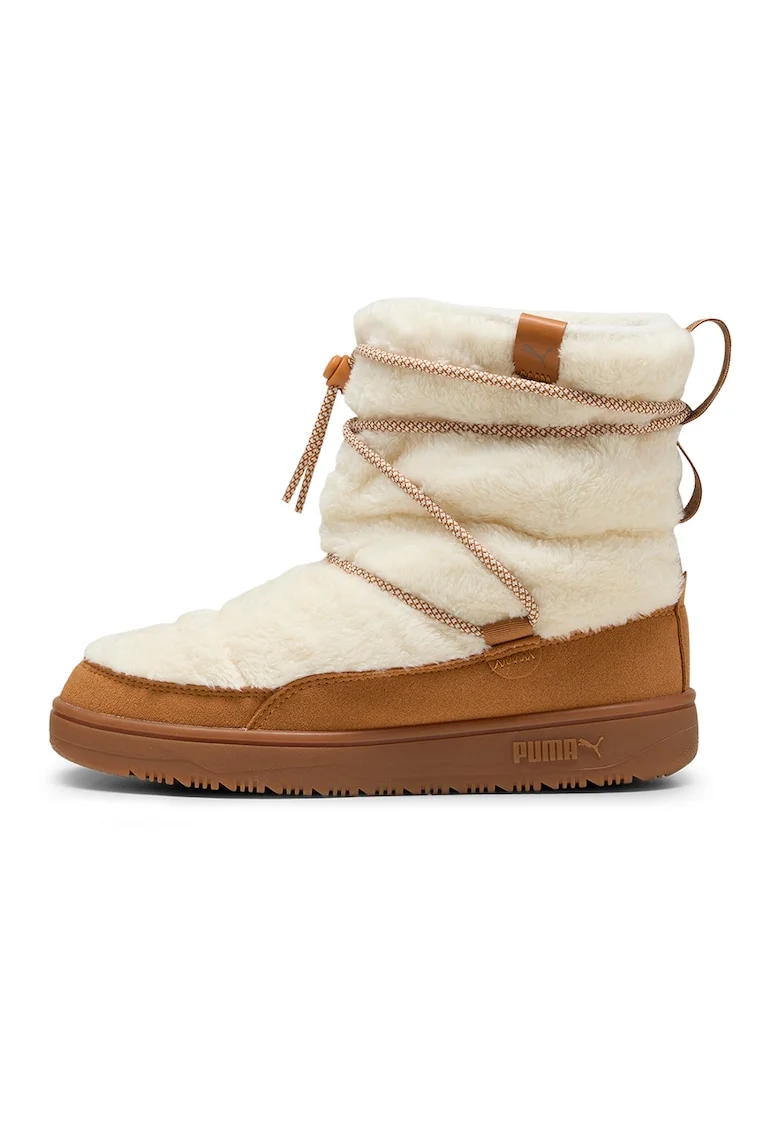 Ghete slip-on Snowbae, Alb fildes/Caramel