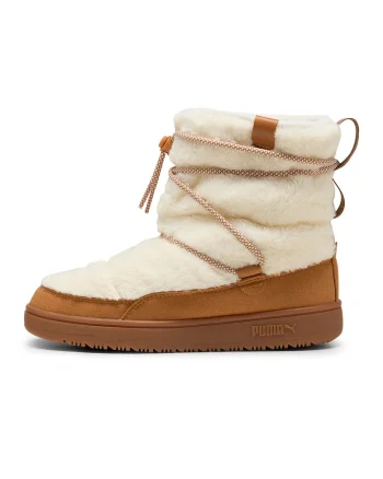 Ghete slip-on Snowbae, Alb fildes/Caramel