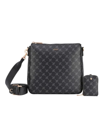 Geanta crossbody de piele ecologica cu model logo Jasmina, Bleumarin