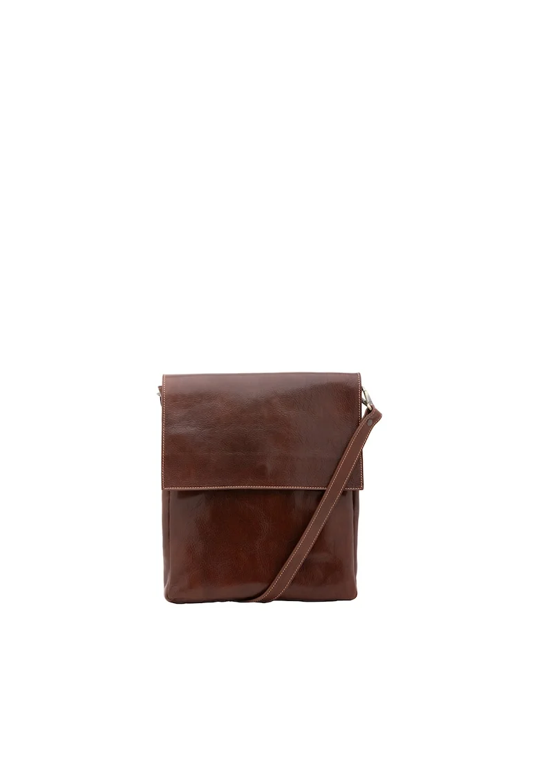 Geanta crossbody de piele, Maro