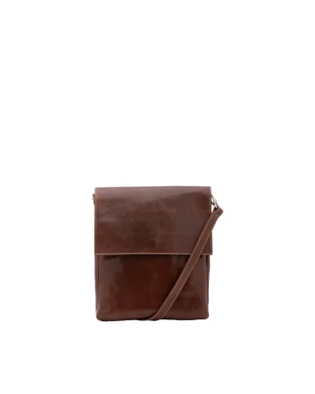 Geanta crossbody de piele, Maro