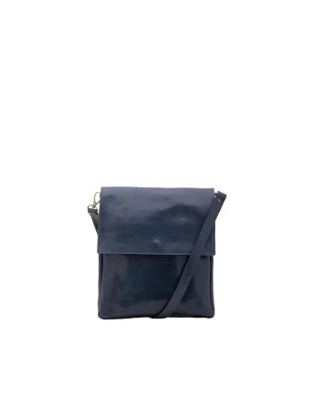 Geanta crossbody de piele, Albastru