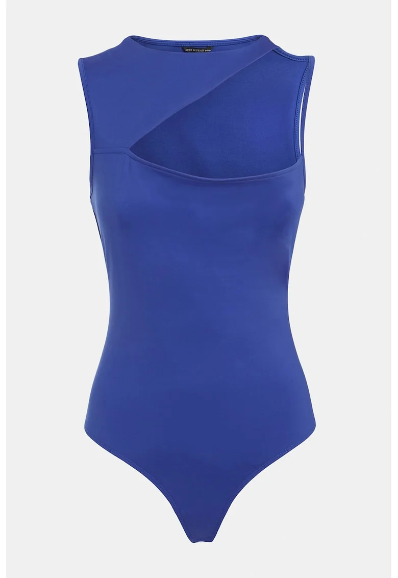 Body cu decolteu asimetric, Albastru