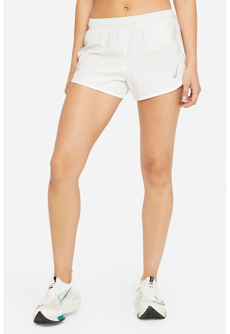 Pantaloni scurti cu tehnologie Dri-Fit pentru alergare Tempo Race, Alb murdar