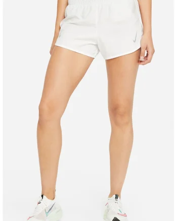 Pantaloni scurti cu tehnologie Dri-Fit pentru alergare Tempo Race, Alb murdar