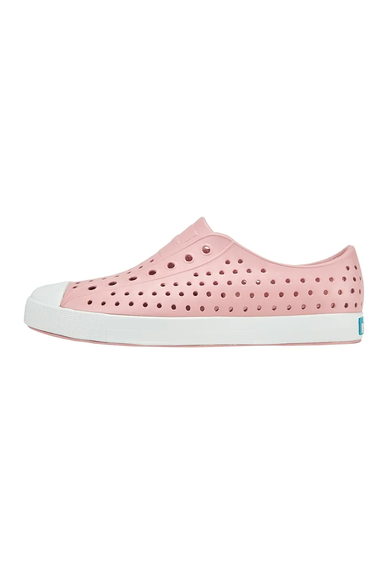 Pantofi sport slip-on cu perforatii Jefferson, Alb optic/Roz pal