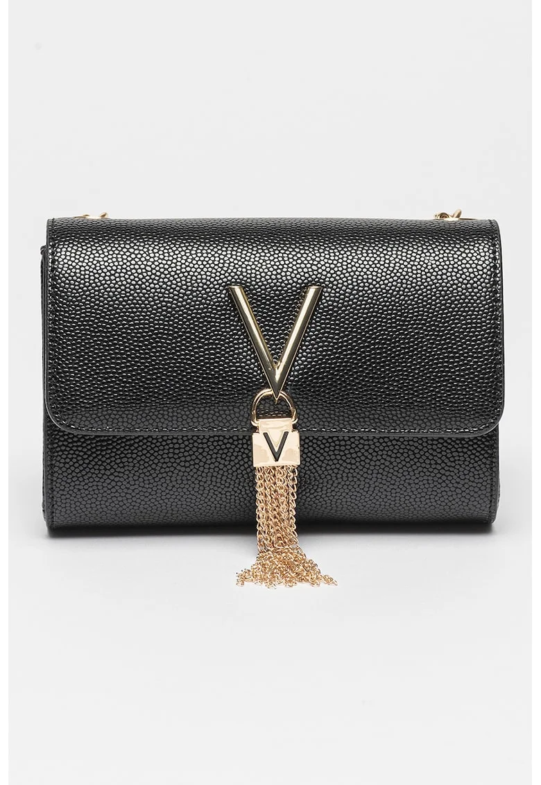 Geanta crossbody cu bareta din lant Divina, Auriu/Negru