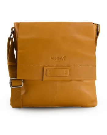 Geanta crossbody  piele naturala, maro, 29x31x5cm, 4 buzunare interioare, 1 buzunar exterior