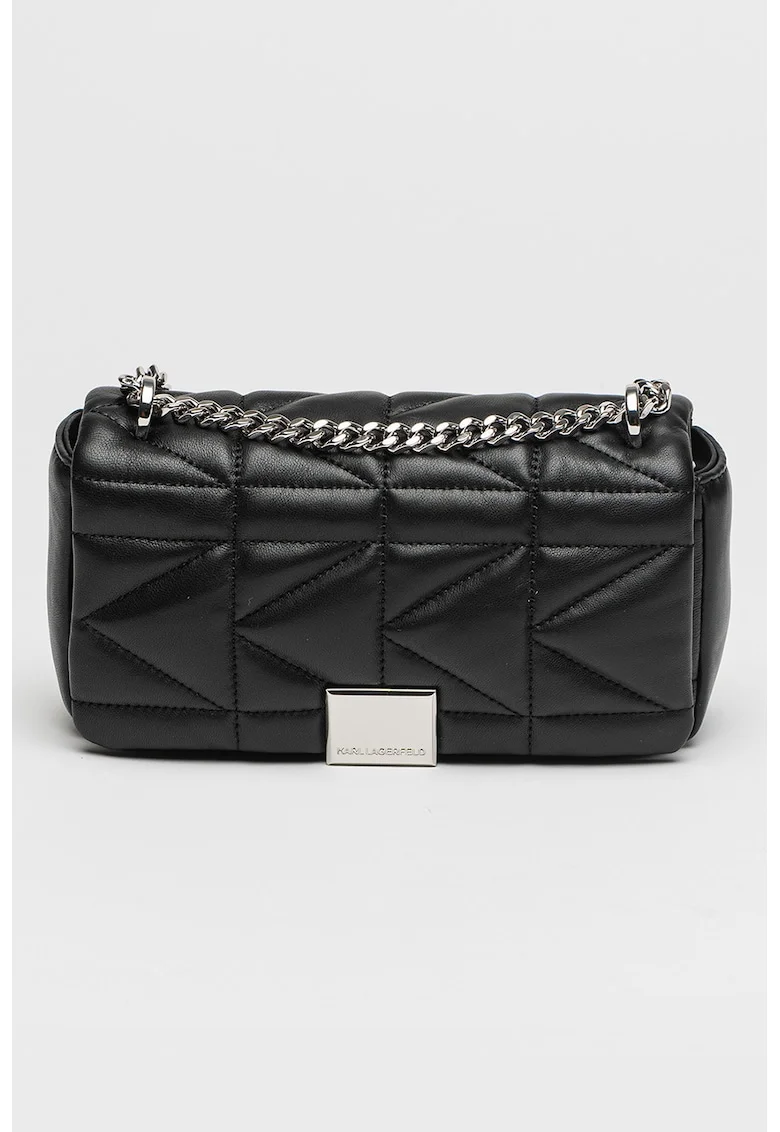 Geanta crossbody cu model matlasat Kuilt, Negru stins