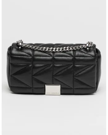 Geanta crossbody cu model matlasat Kuilt, Negru stins
